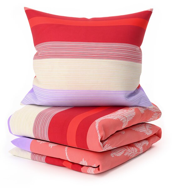 Lenjerie din bumbac Renforce IMARA rosie Dimensiune lenjerie de pat: 2 buc 80 x 80 cm | 200 x 220 cm
