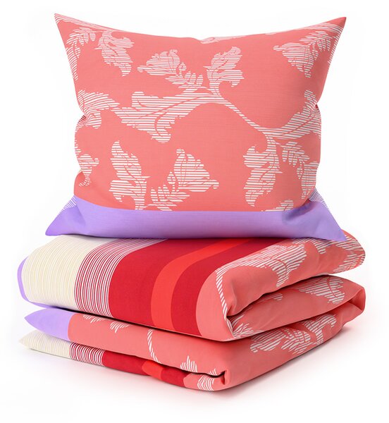 Lenjerie din bumbac Renforce IMARA rosie Dimensiune lenjerie de pat: 2 buc 80 x 80 cm | 200 x 220 cm