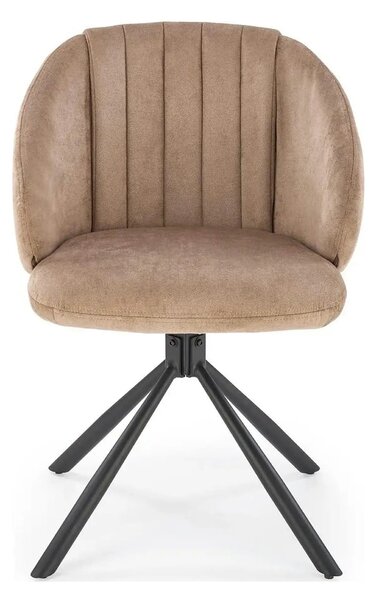 Scaun rotativ K533, cappuccino/negru, stofa clasica/metal, 57x60x80 cm