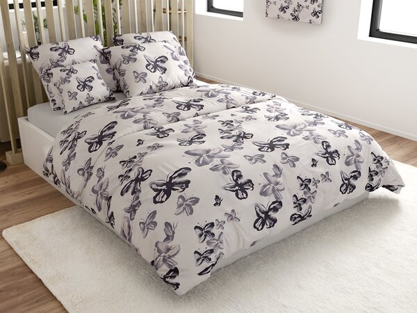 Lenjerie de pat din microfibra BLACK BUTTERFLY crem Dimensiune lenjerie de pat: 2 buc 70 x 80 cm | 160 x 200 cm