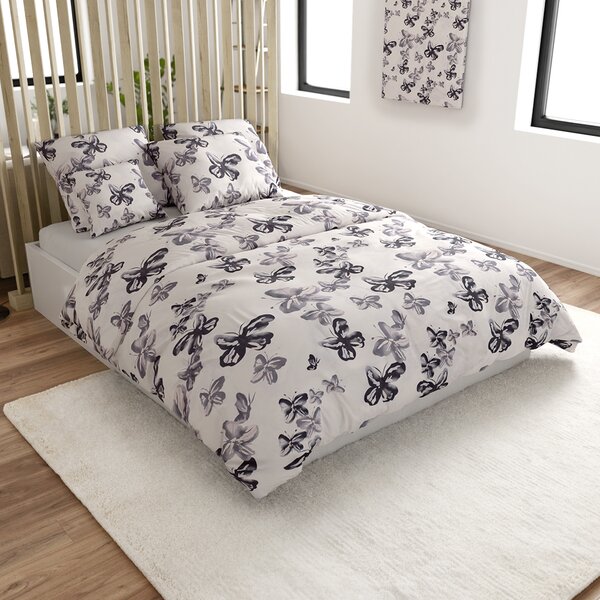 Lenjerie de pat din microfibra BLACK BUTTERFLY crem Dimensiune lenjerie de pat: 2 buc 70 x 80 cm | 160 x 200 cm