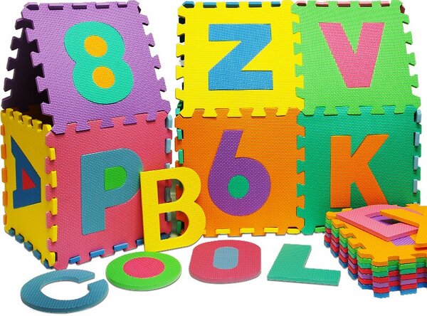 Spielwerk Covoraș din spumă pentru copii PUZZLE, 86 piese, multicolor