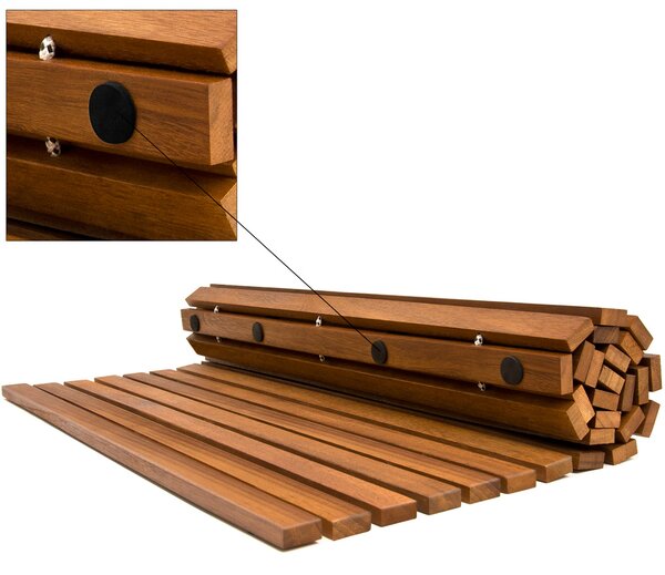 Covoraș de baie LINE, lemn de acacia, 80x50x1cm, maro Casaria