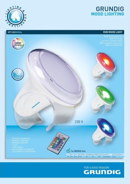 Lampă de masă LED RGB dimabilă LED/1W/230V Grundig + remote control