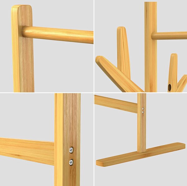 Suport de haine de bambus RADO, 66x40x163,3cm, maro Casaria
