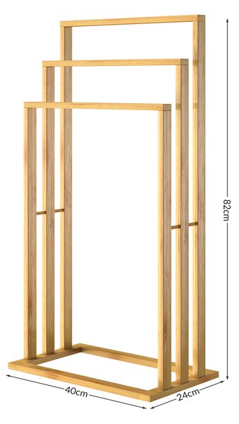 Suport de prosoape de bambus RUBBY, 40x24x82cm, maro Casaria