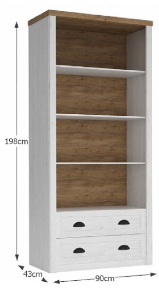 KONDELA Etajeră R2, pin Andersen/stejar lefkas, PROVANCE