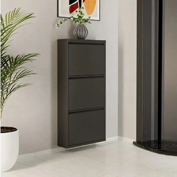 Pantofar 3 usi,din metal,culoare antracit