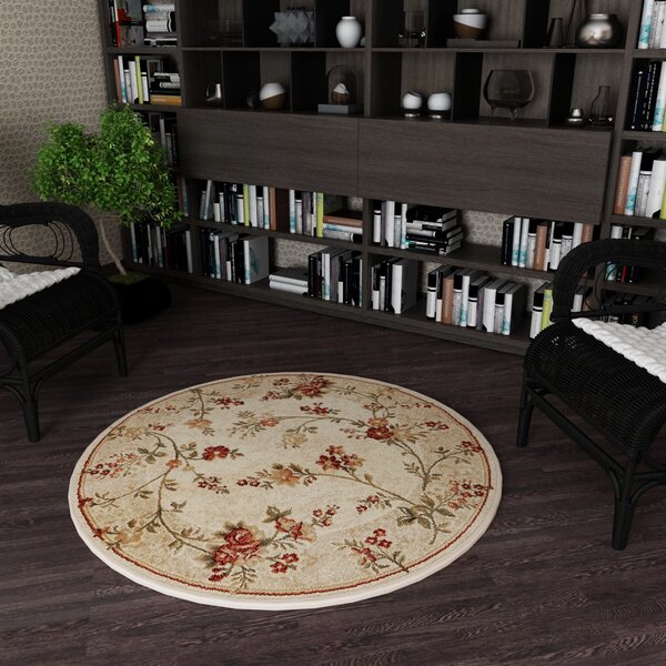 Model Lotos 551, Covor Rotund, Crem Bej Crem, Rotund, 150x150