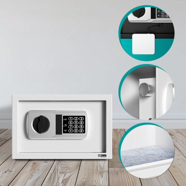 Seif electric pentru mobilă SAFETY, 31x20x20cm, argintiu Deuba