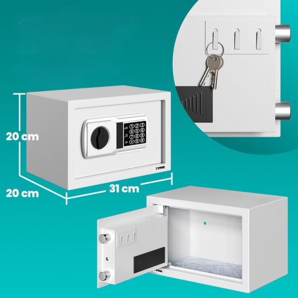 Seif electric pentru mobilă SAFETY, 31x20x20cm, argintiu Deuba