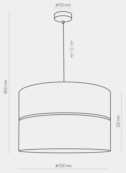 Lustră pe cablu HILTON 1xE27/25W/230V alamă/neagră