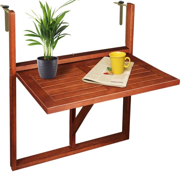 Masă suspendată pentru balcon HANS, 65x45x87cm, maro Casaria