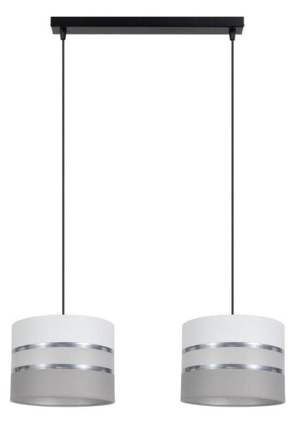 Lustră pe cablu CORAL 2xE27/60W/230V alb/gri