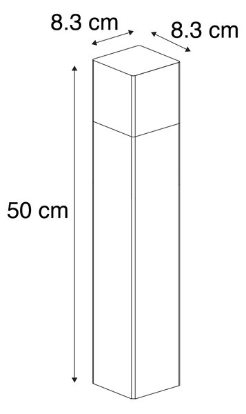 Lampa de exterior in picioare neagra 50 cm IP44 cu efect de sticla fumurie - Danemarca