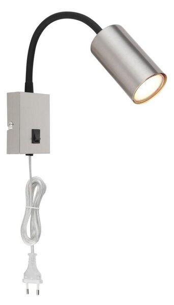 Lampă de perete flexibilă ROBBY 1xGU10/25W/230V neagră/crom Globo 57911W