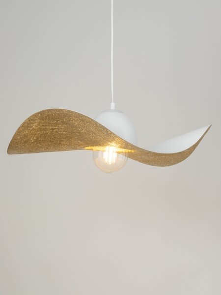 Lustră pe cablu KAPELLO 1xE27/60W/230V d. 55 cm albă/aurie