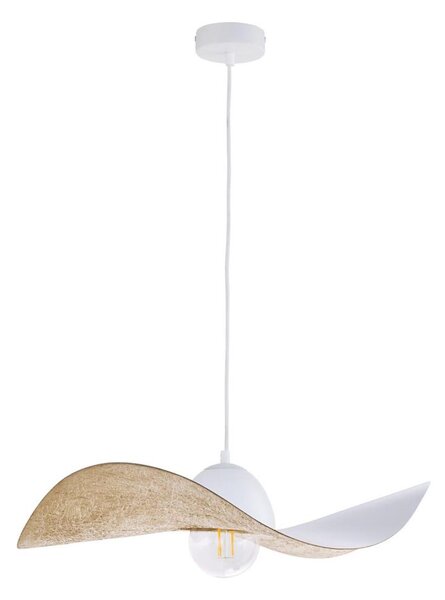 Lustră pe cablu KAPELLO 1xE27/60W/230V d. 55 cm albă/aurie