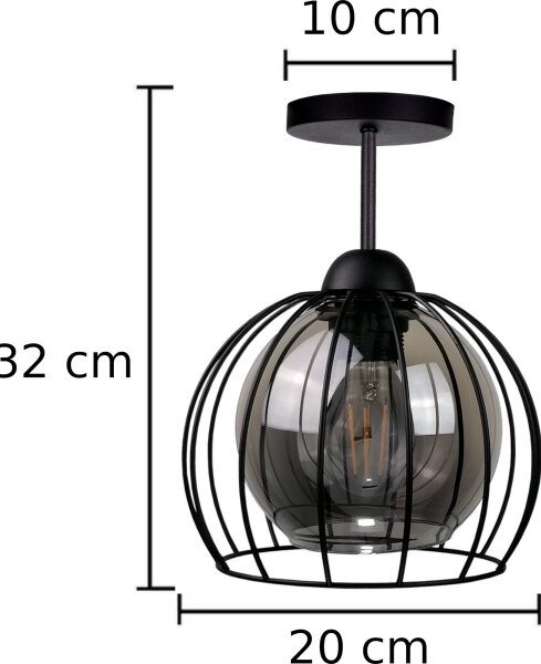 Lustră aplicată SOLO BLACK 1xE27/60W/230V