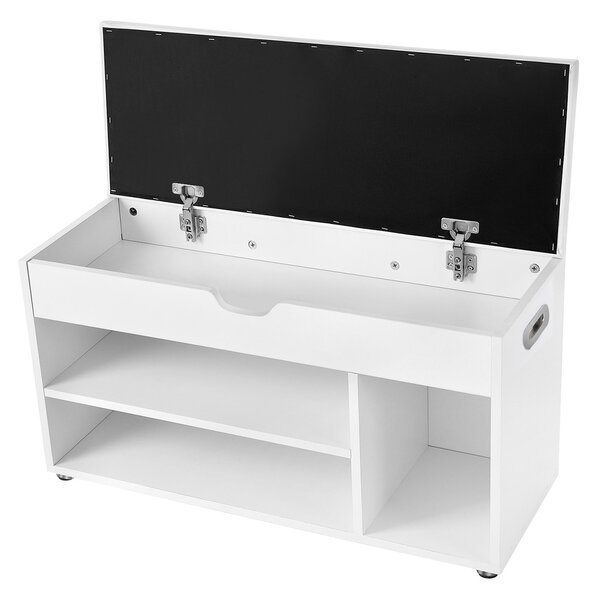 Vasagle Pantofar cu bancă și spațiu de depozitare LUJZA, 80x30x44cm, alb