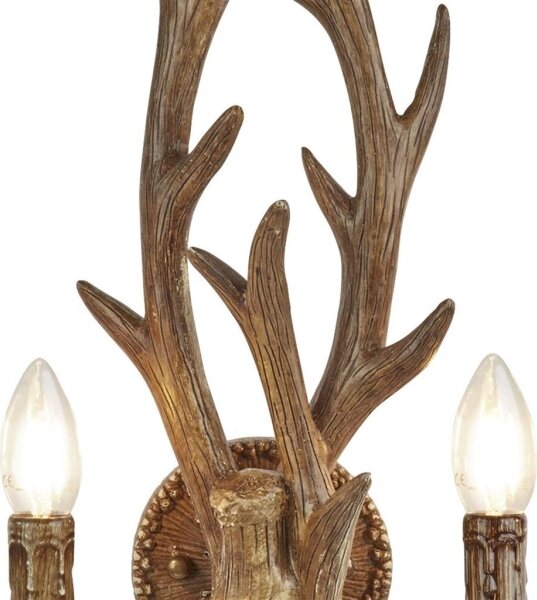 Aplică STAG 2xE14/40W/230V coarne de cerb Searchlight 6412-2BR