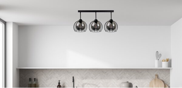Lustră aplicată SOLO BLACK 3xE27/60W/230V