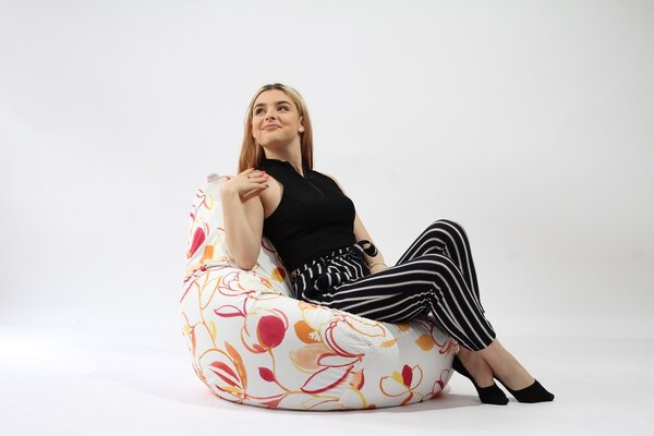 Fotoliu Nirvana Hobbit Pufrelax, Material Textil - Lively Blossom