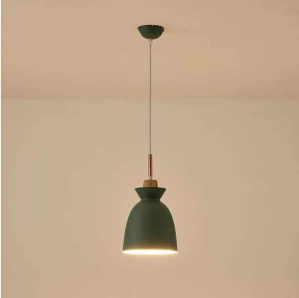 Lustră pe cablu 1xE27/15W/230V verde pr. 19,5 cm