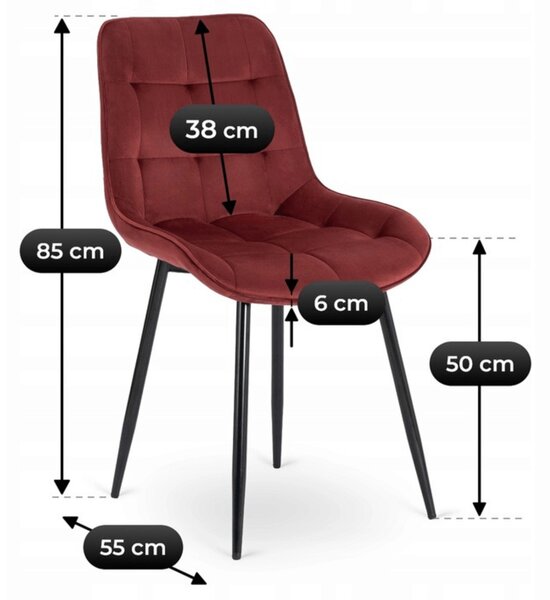 Scaun sufragerie Clavar (bordo) . 1128955