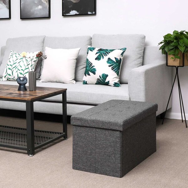 Taburet cu spațiu de depozitare OTO, 76x38x38cm, antracit SongmicsHome