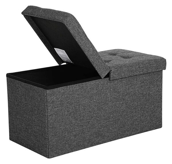 Taburet cu spațiu de depozitare OTO, 76x38x38cm, antracit SongmicsHome