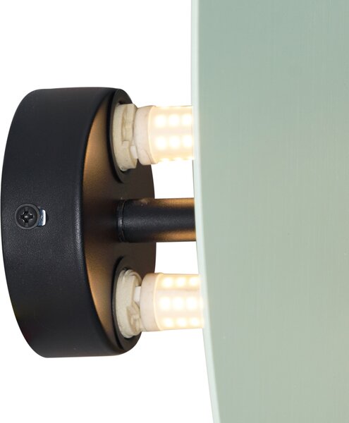 Lampă de perete de design verde organic 32cm 2 lumini - Pulley