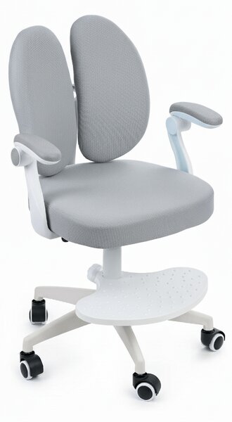 Scaun ergonomic onuvio® reglabil pentru clasele primare - invățarea poziției corecte la birou, suport pentru picioare, manere rabatabile, material rezistent la uzură, murdărie și lichide, cu r