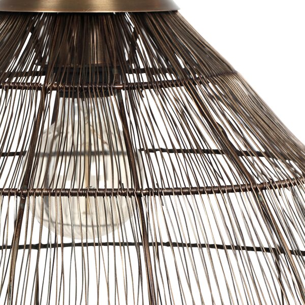 Trio Lighting Lampă suspendată Soraya, Ø 42 cm, metal, alamă antică, formă sferică, reglabil, Bronz / Alamă Veche, Camera de zi / sufragerie, Metal
