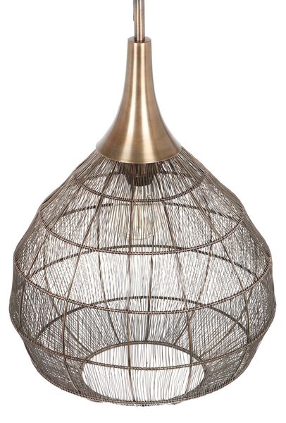 Trio Lighting Lampă suspendată Soraya, Ø 42 cm, metal, alamă antică, formă sferică, reglabil, Bronz / Alamă Veche, Camera de zi / sufragerie, Metal