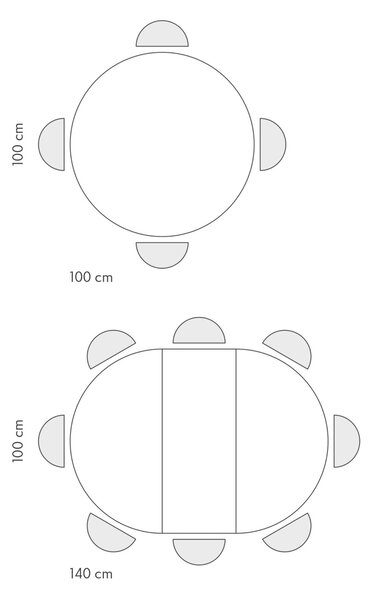 Masa rotunda extensibila Nada Ø 100 cm