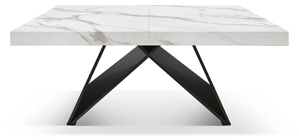 Masa Carole extensibila, picior Mdf - EFECT MARMURA - 160 cm / 90 cm / h 77