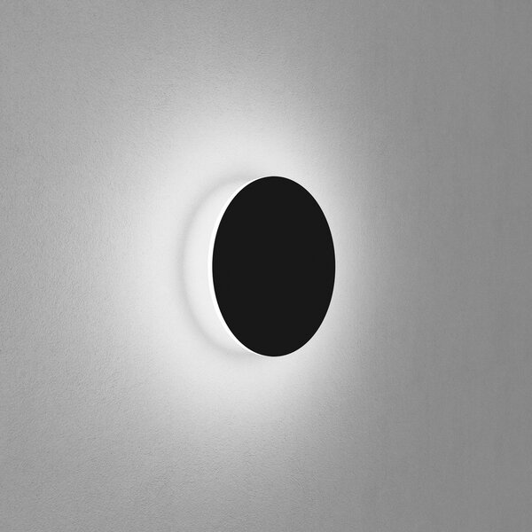 Egger Licht EGG DLS aplică de perete Orbit, negru, Ø 25 cm, aluminiu, 2.700 K, Negru, Camera de zi / sufragerie, Aluminiu, Modern