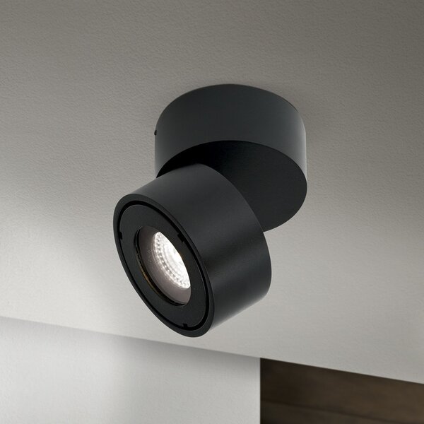 ORION Reflector de exterior Harvey LED, negru, Ø 10 cm, aluminiu, reglabil, Negru, Aluminiu, Modern