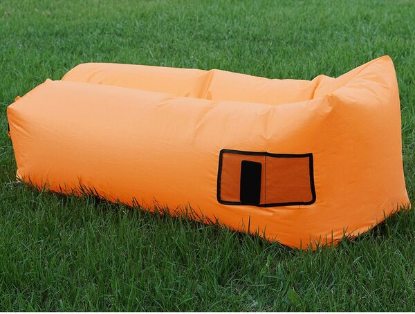 Fotoliu gonflabil LEBAG, nailon rezistent, portocaliu, 70x180/190/240 cm