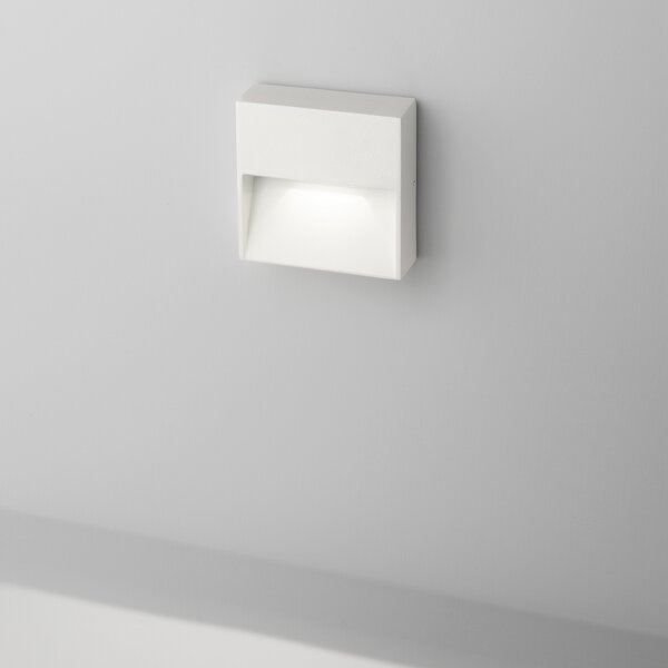 Egger Licht EGG DLS lampă de perete pentru exterior Vigo Q, alb 11x11 cm aluminiu 3.000 K, Alb, Hol, Aluminiu, Modern, Soclu de perete jos