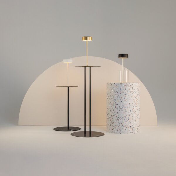 Maytoni Lampă de masă LED reîncărcabilă AI Collaboration, aluminiu, aur, reglabil, Auriu / Alamă, Camera de zi / sufragerie, Aluminiu, Modern