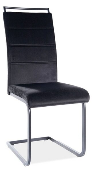 Scaun H441 cadru metal negru/catifea negru TAP.117, 41x42x102