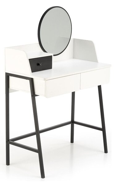 Masa de toaleta AGNES, alb/negru, PAL melaminat, 120x80x42 cm