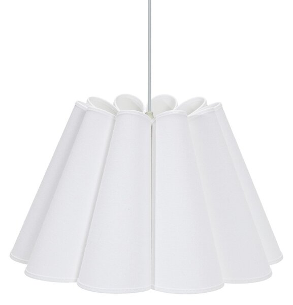 PR Home Lampă suspendată Classic, bumbac, alb, Ø 32 cm, reglabil, Alb, Camera de zi / sufragerie, Țesătură / Textil, Scandinavă