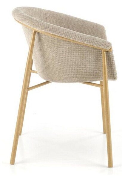 Scaun K489, bej/stejar, stofa clasica/metal, 59x56x80 cm