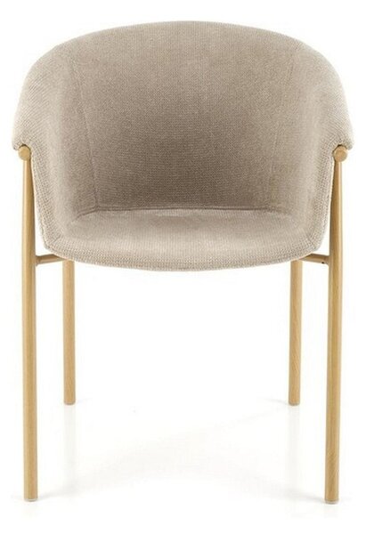 Scaun K489, bej/stejar, stofa clasica/metal, 59x56x80 cm