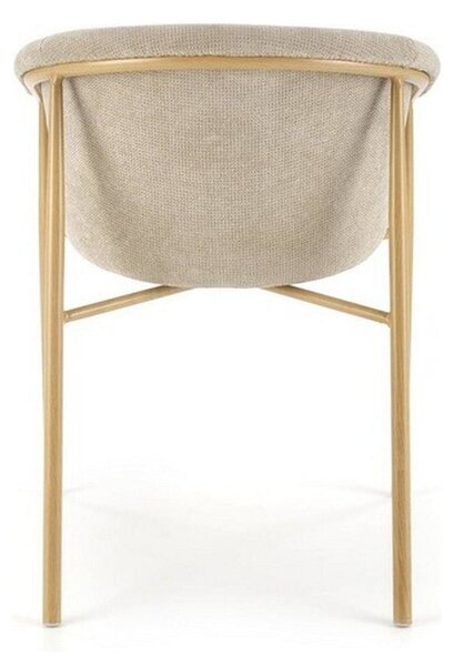 Scaun K489, bej/stejar, stofa clasica/metal, 59x56x80 cm
