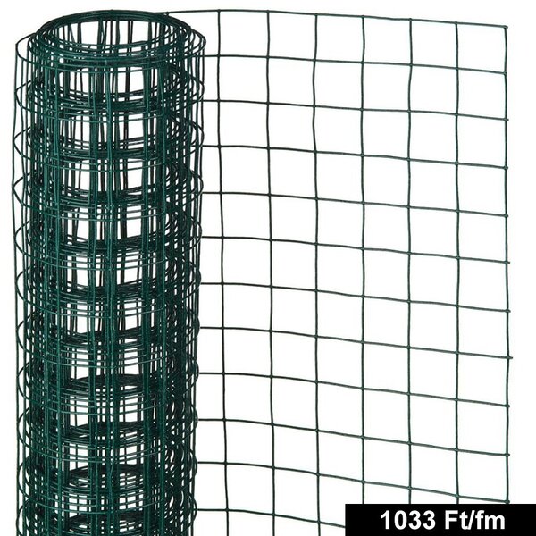 ForGarden H-150-GREEN plasă de gard sârmă de oțel acoperită cu plastic dreptunghiular, 1,5 x 30 m