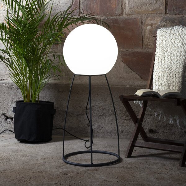 STAR TRADING Plafonieră Mallorca 95 cm alb/negru plastic/metal, Negru, Camera de zi / sufragerie, Plastic, Modern, Umbrelă în picioare